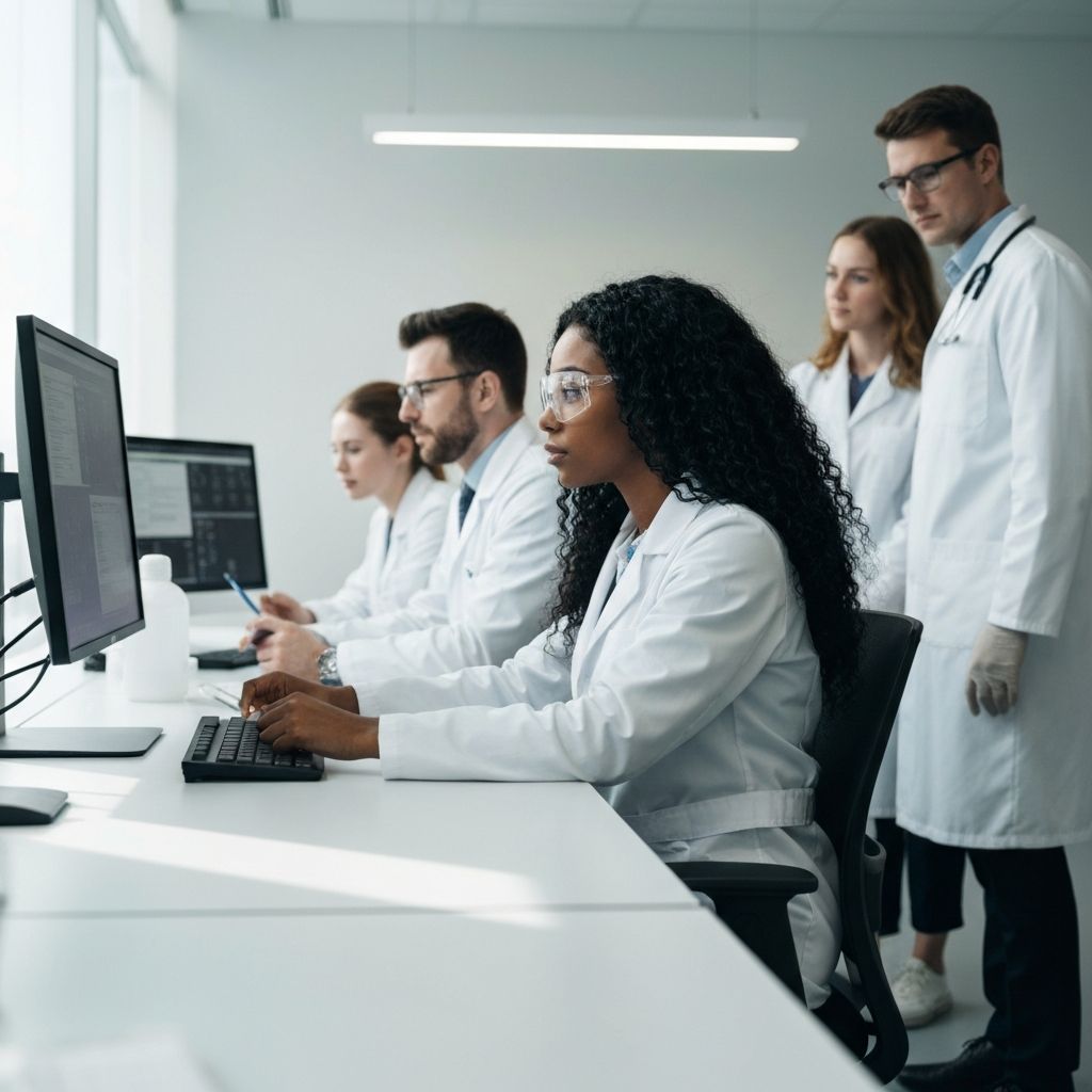 Medizinische Fachkraft bei der Probennahme